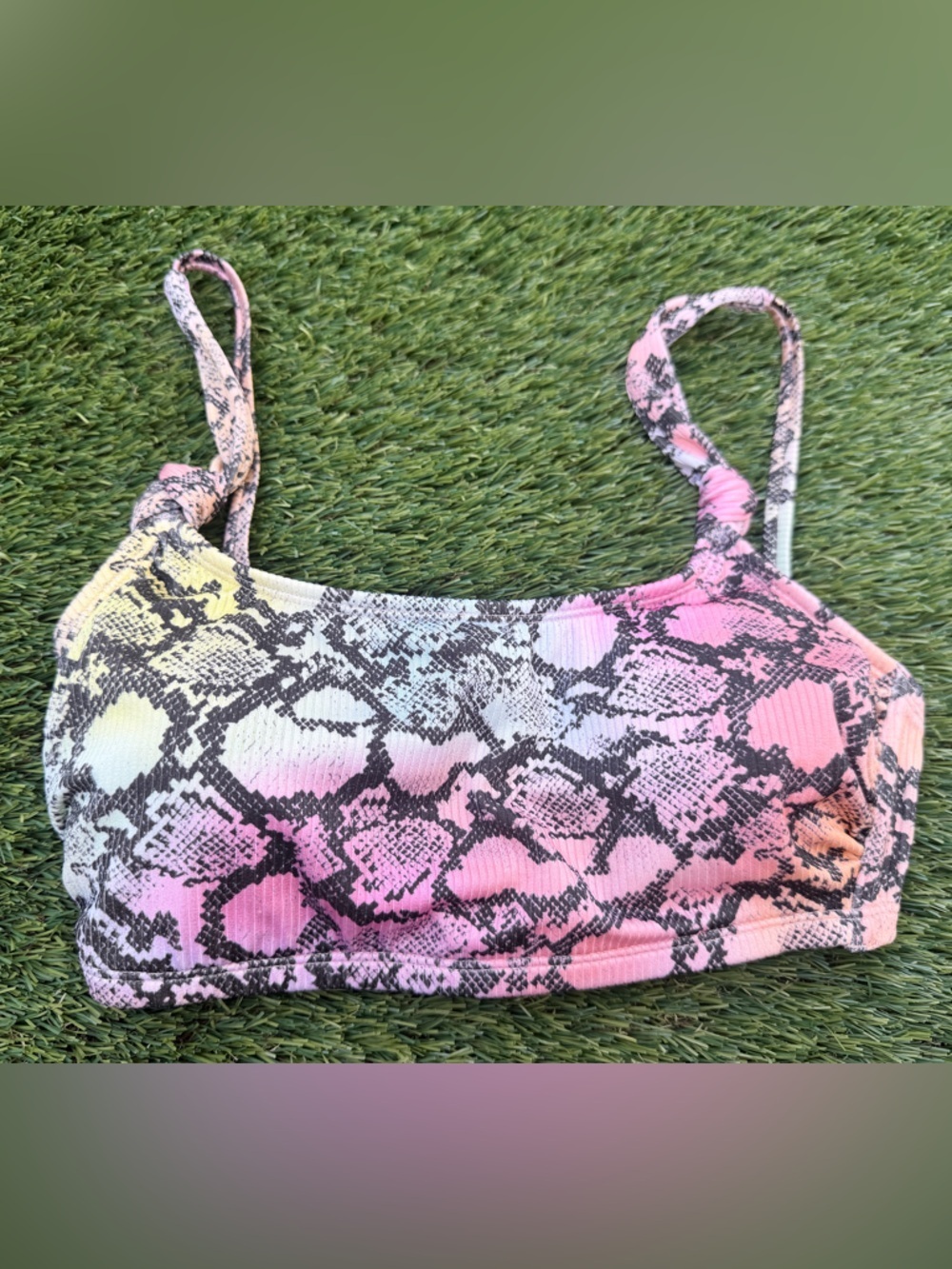 Multicolor Snake-Print Bikini Top DD/D